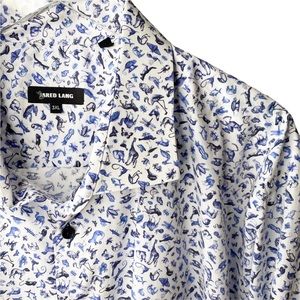 Jared Lang Reptile Bugs Reptile Print Button Down Shirt 3XL